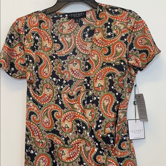 LAUNDRY Shelli Segal Paisley Retro Print Wrap 6 S - Picture 4 of 7